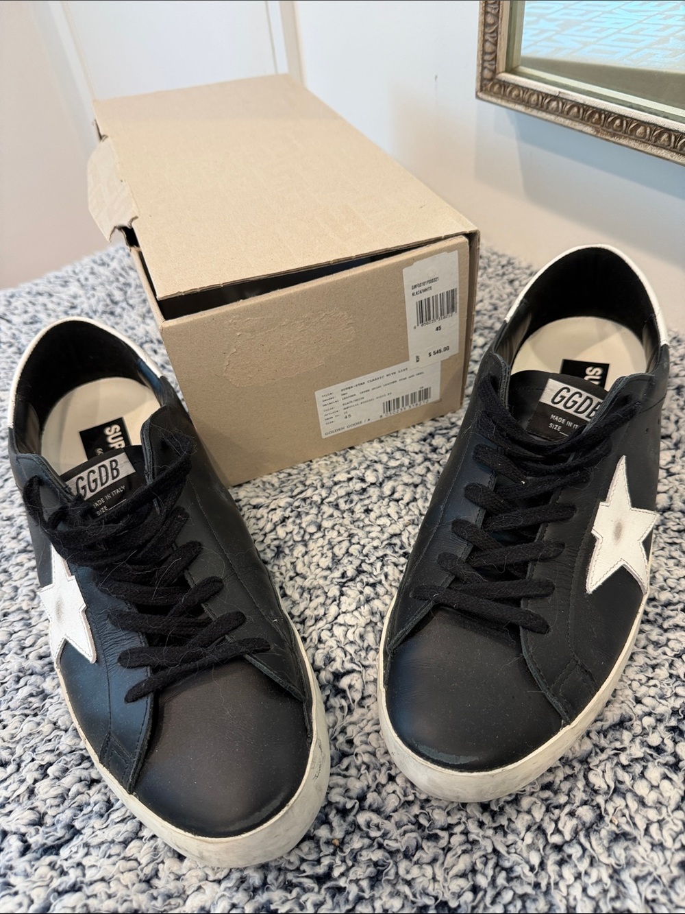 Still in Box! Golden Goose Superstars - black & white leather - outstanding - Picture 2 of 13